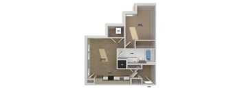 A diagram of a house layout with labeled rooms.