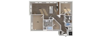 A floor plan of a house with labeled rooms such as "kitchen", "dining room", and "bathroom".