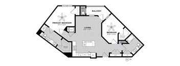 A black and white image of a house floor plan.