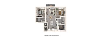 A diagram of a small apartment layout with labeled rooms.