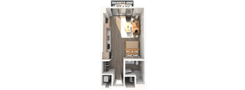 A 10'9" x 10'2" floor plan of a small apartment.
