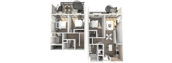 Two floor plans of a house with dimensions and room layouts.