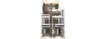 a bedroom floor plan of a 2100 sq ft apartment