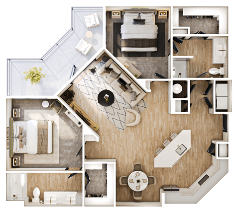 A detailed floor plan of a house showing all rooms and their layouts.