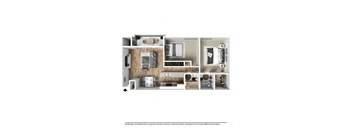 a 3 bedroom floorplan of a 2100 sq ft apartment