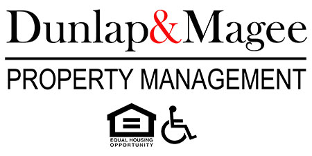 The image is a logo for Dunlap & Magee Property Management.