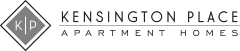 Kensington Place Apartment Homes logo with a grey diamond shape.