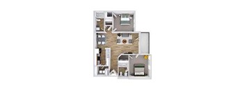A floor plan of a two-story house with a garage on the first floor and a living area on the second floor.