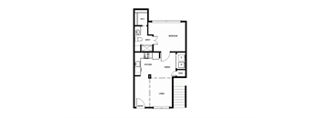 A floor plan of a house with a living room, dining room, kitchen, and bedrooms.