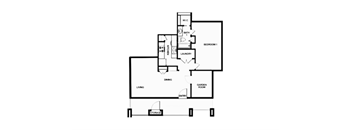 A floor plan of a house with a laundry room and a garden room.
