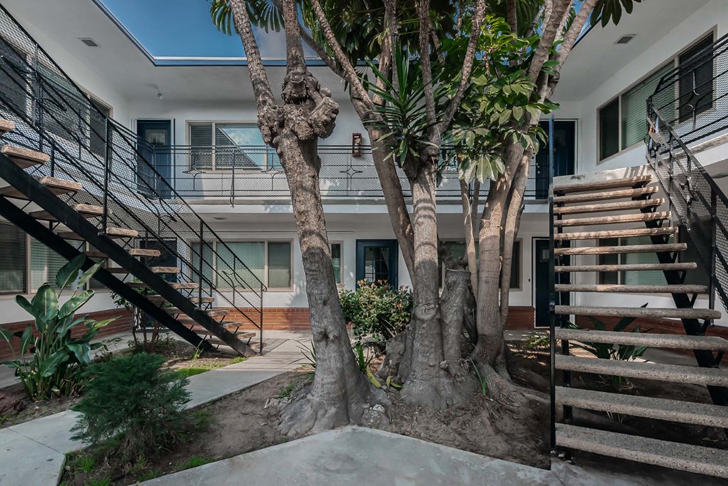 stairs and courtyard view