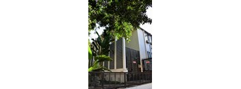 Street side view of the apartment complex