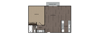 one bedroom one bath floor plan