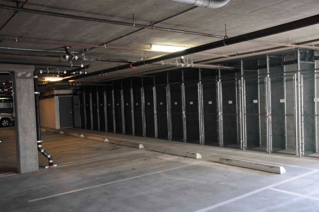 Covered private parking garage