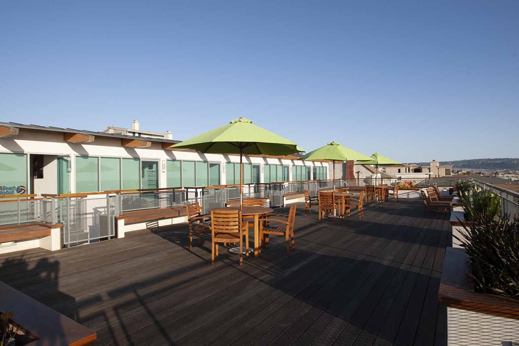 Community rooftop and seating area