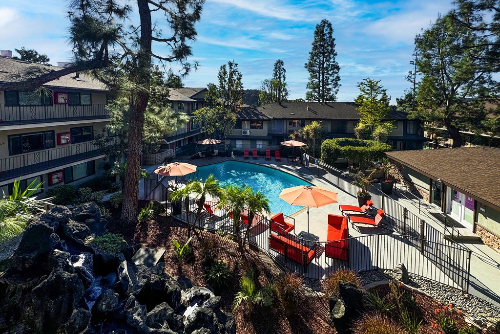 a view of the pool at the resort on a sunny day