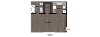 a floor plan of a studio apartment
