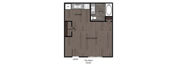 a floor plan of a studio apartment