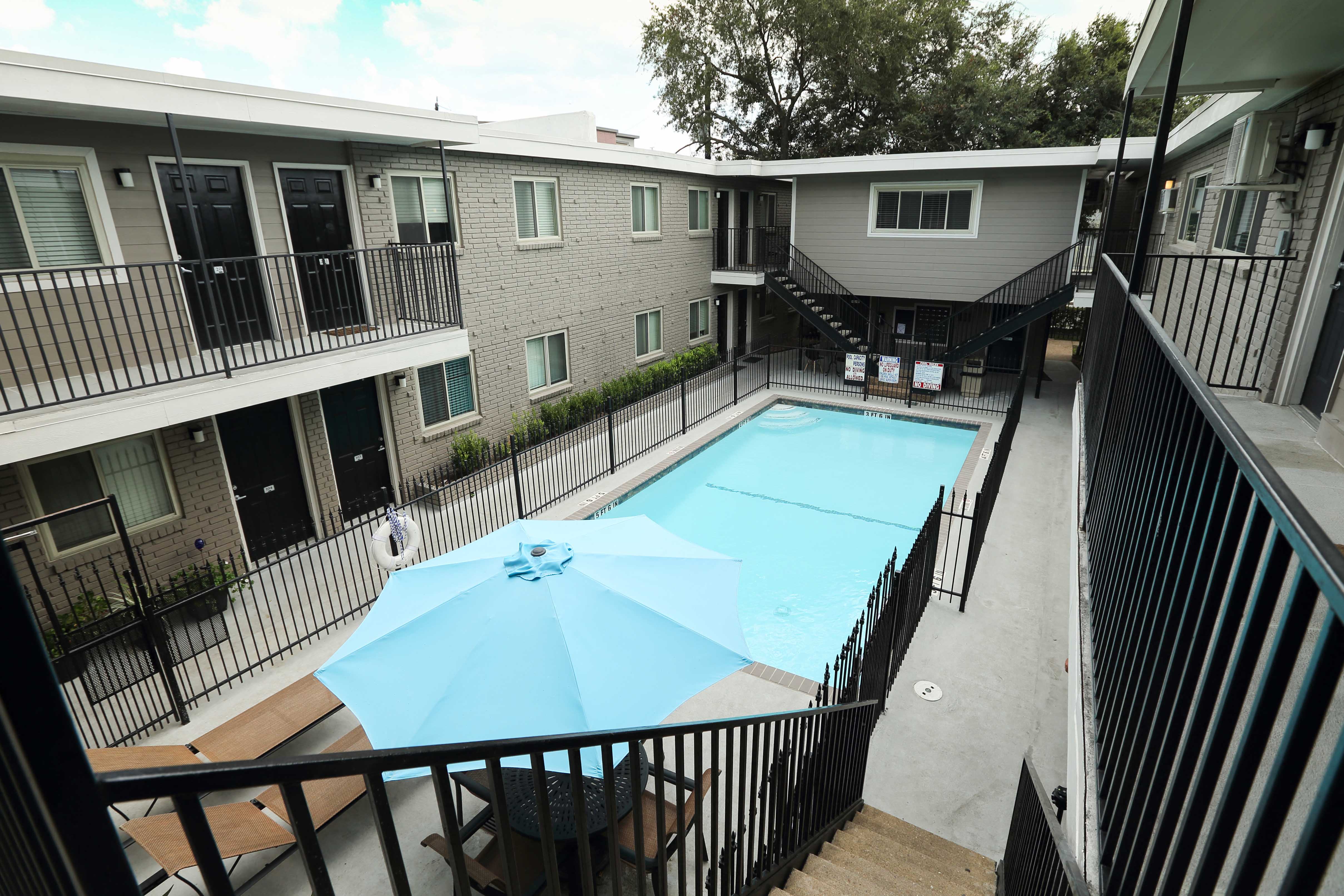 Beautiful pool in the center courtyard of 220 West Alabama available for all residents