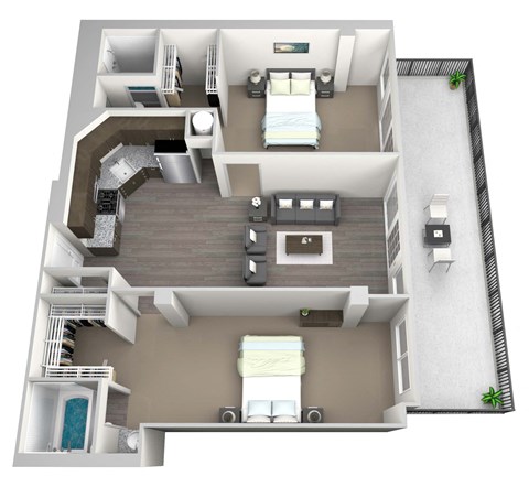 bedroom floor plan an in 3d