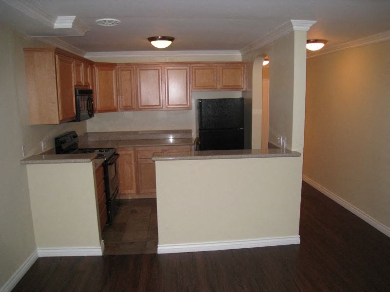 Kitchen with ample countertop bar