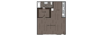 one bedroom one bath floorplan