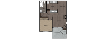layout of Amador 1 bed 1 bath