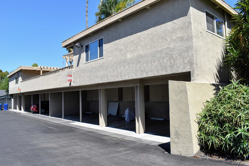 View of covered parking area
