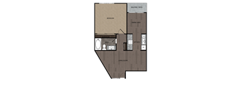 One bedroom one bath floor plan