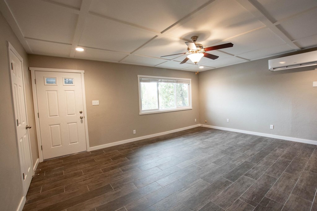 view of living room with wood styled floors