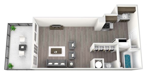 a floor plan of a 1 bedroom apartment