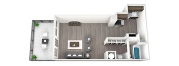 a floor plan of a 1 bedroom apartment