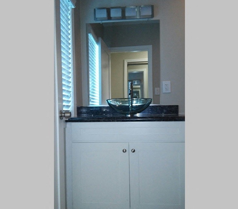 Bathroom with vessel sink