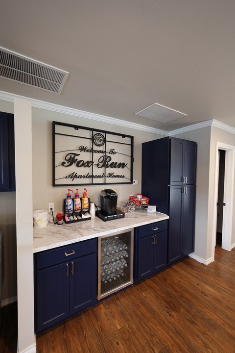 Fox Run club room coffee bar and hydration station