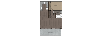 a floor plan of a bathroom with a sink and a toilet