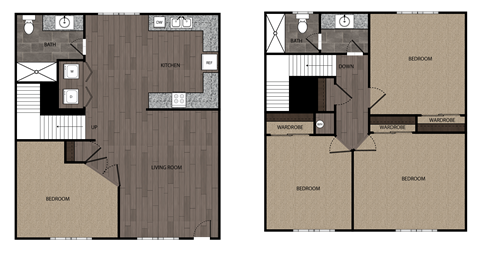 Four bedroom two bath floorplan at Hidden Oaks Chico