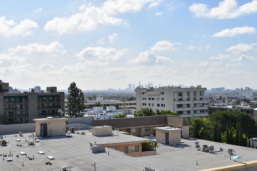 View from rooftop of Hollywood Place Apartments