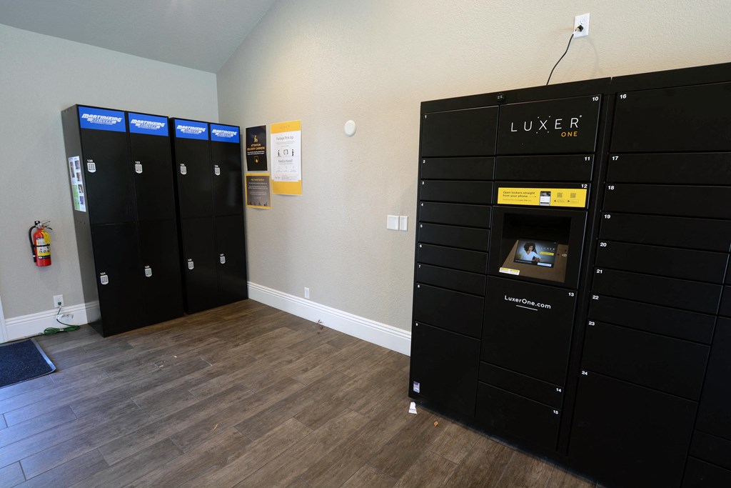 View of package receiving lockers