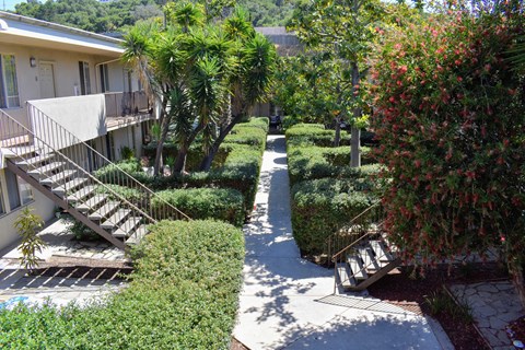 second story view of walkway