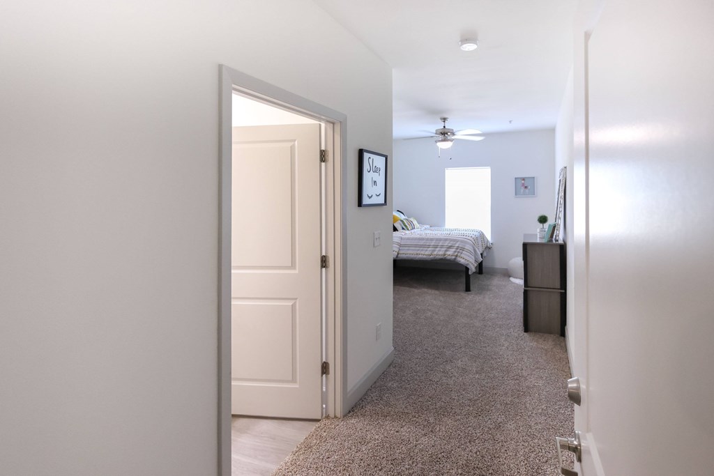Bedroom Hallway at Midtown Sam Houston Apartments, Huntsville