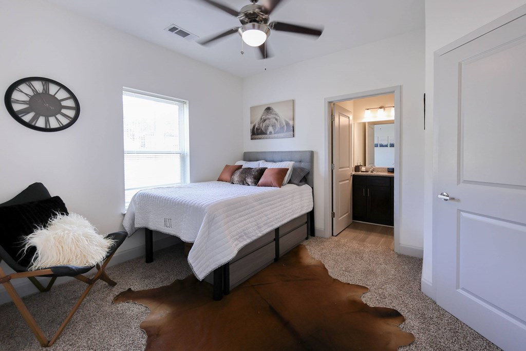 Beautiful Bedroom at Midtown Sam Houston Apartments, Huntsville, Texas