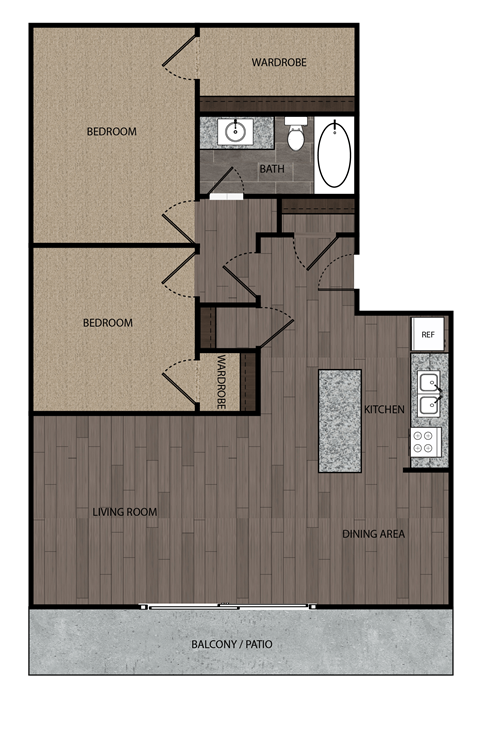 a floor plan of a two bedroom apartment