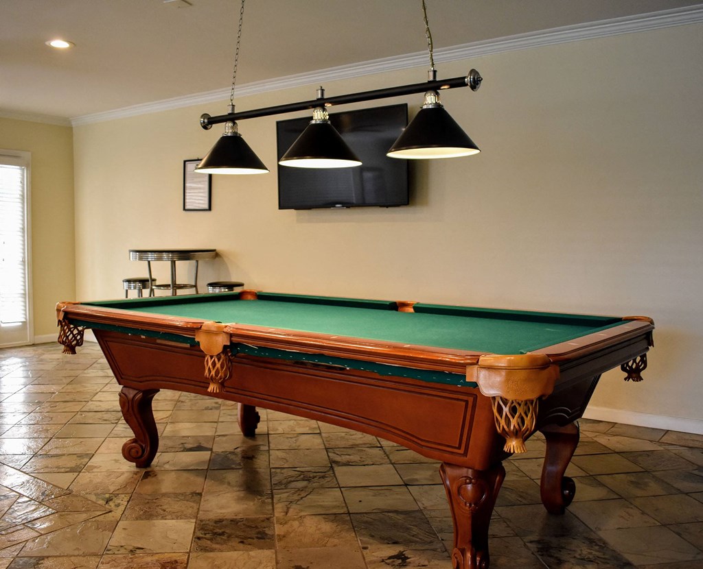 Pool table in community center