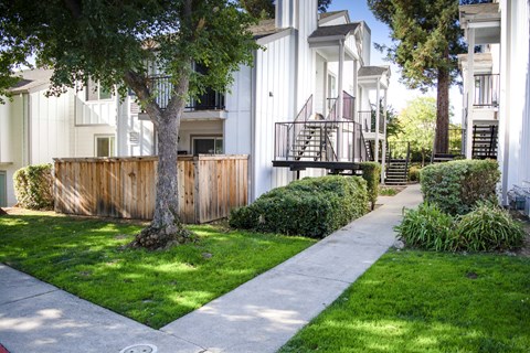 walkway between buildings