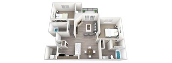 our apartments showcase a spacious living room with a fireplace