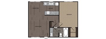 Plan 1 - 1-Bedroom, 1-Bath