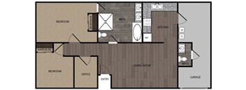 Plan 4 - 2-Bedroom, 1.5-Bath, 2-Car-Garage
