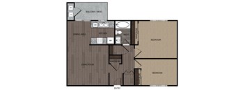 Plan 3 - 2-Bedroom, 1 Bath, 1-Car-Garage