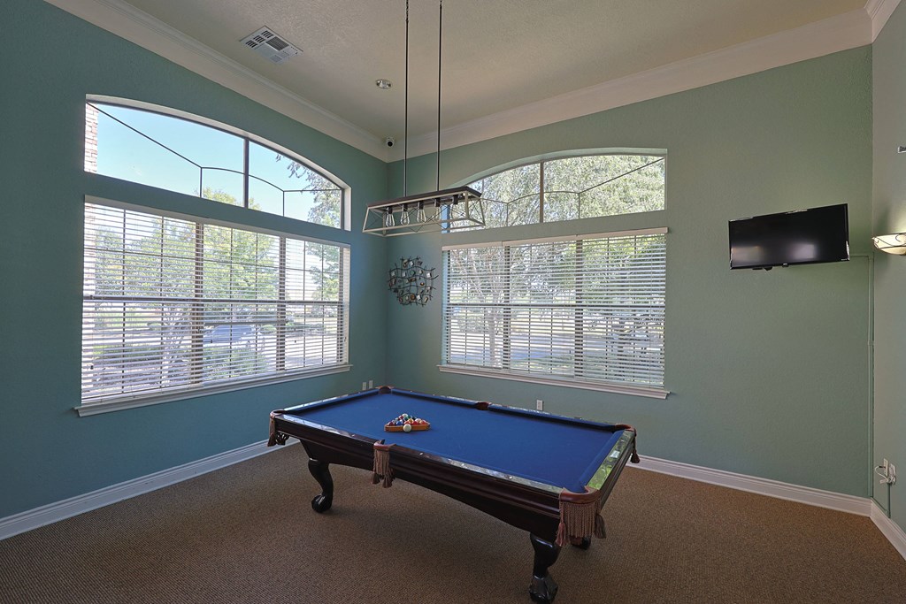 View of community pool room