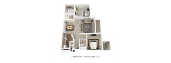 floor plan of a 2 bedroom 2 bath apartment